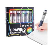 Ball Point Pens | 6 Piece 10-in-1 Writing Supplies - Multicolor Pens - for Office Dorm Libraries Students Kids Birthday Party Favors Holiday Journaling