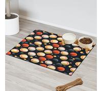 Ball Print Baseball Pet Feeding Mat for Cat Dog Water Bowl Food Mats Pet Feeding Mats Absorbent Nti-Slip Contain Spills Protects Floors Placemat 30.4 x 50.8 cm