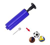 Ball Pump Set with Stainless Steel Needles and Flexible Hose Adapter | Built in Needle Storage, Secret Handle Slot, Blue Plastic Body, for Footballs and Rugby Balls