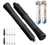 Ball Pump with Needle Storage(Never Lose Pin) Football Pump with 5 Needles and Extendable Cable, Soccer Football, Volleyball Rugby Ball Inflator - Great for All Balls - 2 Pack