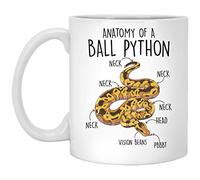 Ball Python Coffee Mug - Cute Reptile Lover Gift for Snake Mom, Dad - Funny 11oz Birthday Cup With Python Anatomy