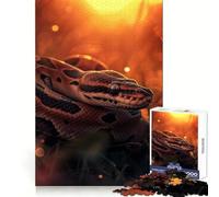 Ball Python in Sunset 1000 Piece Jigsaw Puzzles for Teenagers Jigsaw Thought Training Casual Relaxation Uniform Cut Birthday Present (38x26cm)