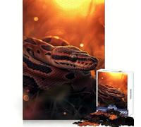 Ball Python in Sunset 1000 Piece Jigsaws for Adults Puzzle Memory Training Easy Enjoyment Flawless Cut Ideal Xmas Gift (50x75cm)