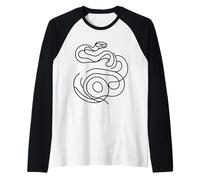 Ball Python Line Art Herpetologist Raglan Baseball Tee