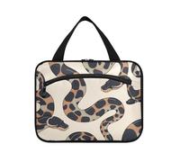 Ball Python Minimalist Hanging Bag for Men with Hook, Designer Foldable Toiletry kit for Traveler Hotel bolsas de maquillaje para Mujer L