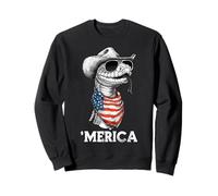 Ball Python Snake American Flag Bandana Cowboy Hat Country Sweatshirt