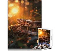Ball Python Snake Jigsaw for Adults 1000 Pieces Focus Building Educational Activity for Festive Occasions Size 38x52cm