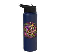 Ball Python Snake Skulls Skeletons Spooky Scary Horror Stainless Steel Insulated Water Bottle