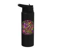Ball Python Snake Skulls Skeletons Spooky Scary Horror Stainless Steel Insulated Water Bottle