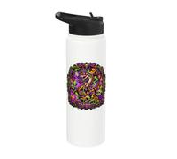 Ball Python Snake Skulls Skeletons Spooky Scary Horror Stainless Steel Insulated Water Bottle