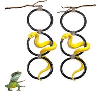 Ball Python Tank Accessory, Snake Enrichment Global Python Playground Climbing Toy Corn Snake Enrichment Toy, Reptile Tank Cage Decorative Habitat Accessory (17.1x4.5 Inches, Black) 1PC