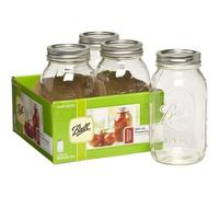 Ball Regular Mouth 946ml Jar 4-Pack - Stylish Glass Jars - Ideal for Preserving in Clear Ball Clear