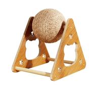 Ball Scratcher for Cats, Interactive Toy Scratcher - Wheel Exercise Nails Natural Sisal Wooden Frame for Cats Small Large Floors