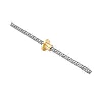 Ball screw, linear guide ball screw 300-8D Trapezoidal Rod T10 Lead Screw Thread 10mm Lead1mm Length 100mm-500mm With Brass Nut(LEAD 8MM)