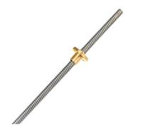 Ball Screw with nut Machine Parts 1pc T12 Lead Screw 100mm-1000mm Picth 2mm Lead Trapezoidal Screw With Brass Nut(950mm)