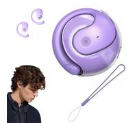Ball Shape Earhook TWS Gaming On Ear Earbuds Wireless Headphones - Low-Latency with Charging Case, Open 3D Stereo Hanging Earphones BT 5.3 Suitable for Gamers/Runners/Fitters/Sport,Purple
