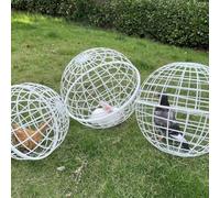 Ball Shaped Movable P-lastic Chicken House - Spherical 3 Pieces Pet Safety Cage, Outdoor Rollable Round Chicken Cage, Chicken Ball Cage To f-ree Range For Outdoor Farms Courtyard
