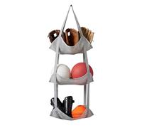 Ball Storage Bag - 3 Tier Over The Door Organizer, Vertical Sports Equipment Storage for Volleyball Basketball Soccer Football Gym Garage School Home Playroom Toy Organization Holder