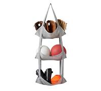 Ball Storage Rack - 32.68 Inches Polyester, 3 Tier Garage Basketball Storage Durable Multi Ball Rack for Volleyballs Footballs Gym Bags, School Home Utility Room and Clutter-Free Space