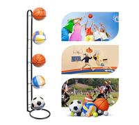 Ball Storage Rack, 5 Tier Removable Cube Football Display Stand, Durable Metal Ball Stand Organizer, Vertical Sports Equipment Organizer, Garage Ball Storage Shelf for Volleyball Basketball Football