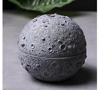 Ball Style Cement Ashtray with Lid & Liner, Windproof Cement Ash Tray for Indoor or Outdoor,Patio, Office & Home (Stone Gray) (Gray)