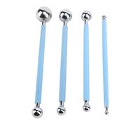 Ball Stylus Tools, 4PCS Stainless Steel Clay Sculpting Tools for Polymer Clay, Fondant, Sugar Craft, with 8 Sizes for Modeling, Flower Making, Cake Decorating and Grouting