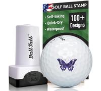 Ball Tatt - Golf Ball Stamp, Self-Inking Marker - Quick-Dry Permanent Marking Tool, No Leaks or Refills, Reusable & Waterproof Golfing Stamper - Ideal Gift for Golfers, Dads, Retirement (Butterfly).