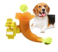 Ball Thrower Dogs - Trumpet Shape Launcher, Interactive Play Toy System, Automatic Fetch Training Aid, Indoor Home Apartment Entertainment, Living Room Kitchen Corner Alone Time Activity, Solo Zone