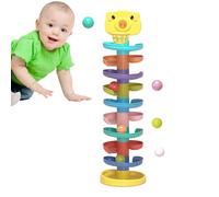 Ball Tower - Swirling Stackable Educational Ramp Toy For, Creative Durable Rolling Ball Activity Tower For Early Learning, Fun Adorable Playset To Improve Motor Skills And Hand Eye Coordinati