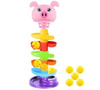 Ball Tower Toy for Kids 6 Tier Track Ball Drop Tower with 5 Sound Balls Preschool Educational Rainbow Stack Balls Track for Home Indoor TOYS_AND_GAMES.