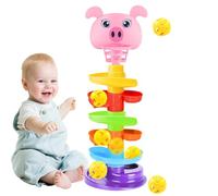 Ball Tower Toy - Rotating Ramp and Rolling Balls, Stackable 6 Layers, Cognitive Stimulation, Educational Crafts, Motor Coordination Learning, Fun Teaching Game