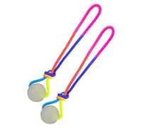Ball Toy for Dogs - Pack of 2 Luminous Teething Balls with Straps Bouncy Toy for Small, Medium and Large Dog Breeds Indoor Outdoor Training, Mental Stimulation and Enriching