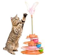 Ball Track Cat Toy - 7.28x7.28x5.91 Inches Kitten Interactive Training | Turntable Cat Tower Toy - For Pet Parents Trainers Animal Lovers Apartment Home Office Shelters Bedroom Living Room
