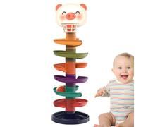 Ball Track Toy - Wear Resistant Ball Trrack Rolling Tower Toy | Convenient Colorful Stacking Slide with Rotating Fun | Early Education Toyy for Kids, Babies, toddler