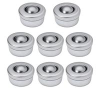 Ball Transfer Rollers 8Pcs Furniture Castors Flat Ball Roller Bearings Wheels Universal Metal Ball Bearing Rollers Bearing Transmission Bearing (10mm Height)
