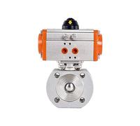 Ball Valve 1-1/4" Pneumatic Thin Stainless Steel Wafer Type Flanged Quick Cut-Off Valves Double Acting Quick Connect