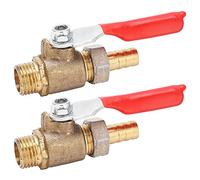 Ball Valve 1/4 Stainless Steel Mini Ball Valve Multilayer Silicone Resistant Durable Pneumatic Air Compressor Accessories for Industrial Use Brass Material 2Pcs