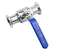 Ball Valve 19mm 3/4" 1" 1-1/2" 2" 304 Stainless Steel Sanitary Ball Valve Tri Clamp 50.5mm/64mm Ferrule Type for Homebrew Diary Product 1pcs(25mm x Ferrule 50.5)
