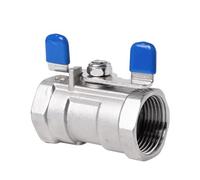 Ball Valve 304 Stainless Steel Butterfly Handle Ball Valves 1/4" 3/8" 1/2" 3/4" 1" Female Threaded One Piece Valve DN8-25 1pcs(0.75 Inch)