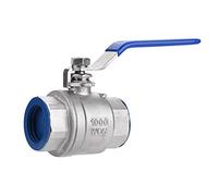 Ball Valve,304 Stainless Steel Two Piece Full Port Female Ball Valve -20~200℃ Operating Temperature 30mm Hole Diameter 3/4" NPT 1000WOG Ball Valve