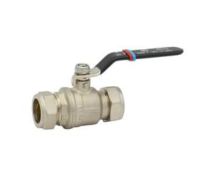 Ball Valve Black Full Bore Lever Compression, 15mm, 22mm and 28mm, Chrome Plated Brass BVL22B (22mm, 1)