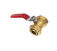 Ball Valve Lever Valve Brass Equal Diameter Compression Shut Off Valve for Water Oil Gas (Gold, 16mm)