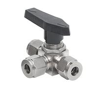 Ball valve Pushfit Ball Valve,1pcs Stainless Steel Three Way Ball Valve,T-Type/L-Type Valve Compression Union Fit 3mm 6mm 8mm 10mm 12mm 14mm OD Tube (Size:12mm,Color:T Port) (Color : T Port (Color :