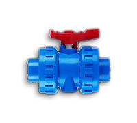 Ball Valve PVC Valve 2-Way Double Union Solvent Weld (Glue) & BSP (Threaded) for Water Supply Pipe Connection (32mm)