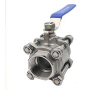 ball valve,stainless steel ball valve, 304 Stainless Steel Three Piece Ball Valve, 1/2" 3/4" Thread Internal Thread Water Pipe Welding Valve Switch DN20 25 32 65 80, 1pcs(BSP-THREADED,0.75 Inch)