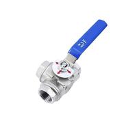 Ball Valve, Three-Way Ball Valve DN15 DN20 Stainless Steel Male Thread T/L Type 1/2" 3/4" for Water Oil Air Gas,Labor/Time-Saving(DN20,L Type)