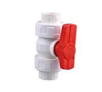 Ball Valve with Full Port, PVC Double Union Ball Valve Quick Connector for Garden Irrigation(Red White Valve,ID 20 mm)