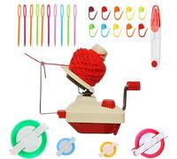 Ball Winders, Yarn Knitting Loom Crochet Swift Yarn Fiber String Ball Wool Winder DIY Tool Kit, 1Yarn Ball Winder+4Pompom Maker+10PS Knitting Stitch Markers+10PS Plastic Needles+1PS Scissors (26)