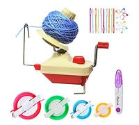 Ball Winders , Yarn Knitting Loom Crochet Swift Yarn Fiber String Ball Wool Winder DIY Tool Kit , 1Yarn Ball Winder+4Pompom Maker+10PS Knitting Stitch Markers+10PS Plastic Needles+1PS Scissors (26a)