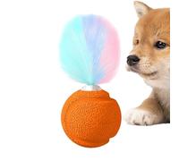 Ball with Feathers Cat Toy - Balance Pounce Ball with Sound,Interactive Funny Bouncy Exercise Kitten Tool for Indoor Outdoor Play To Relieve Boredom Movement